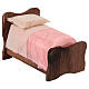Wooden bed with sheets and fabric blanket 10 cm s3