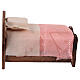 Wooden bed with sheets and fabric blanket 10 cm s4