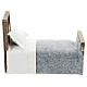 Bett aus Holz mit Laken und Überwurf aus Stoff für 15 cm Krippe s1