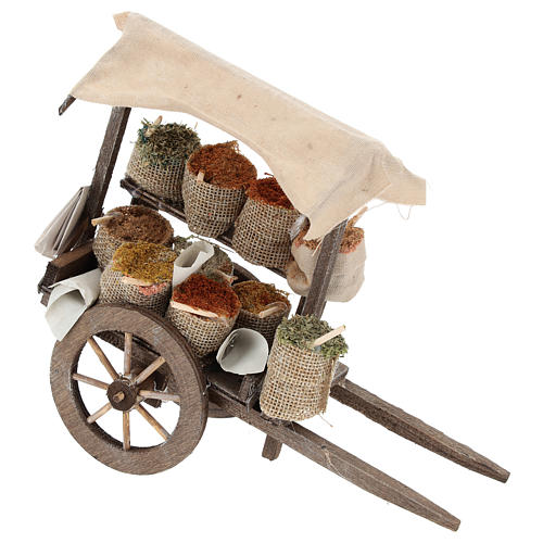 Cart with bags of spices Nativity Scene 12 cm 1