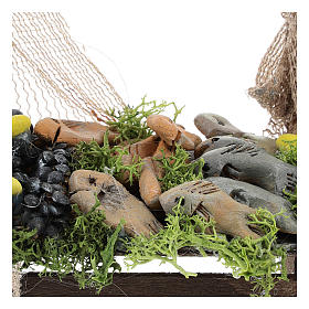Neapolitan Nativity Scene: Mussel and fish stand Nativity scene 11 cm