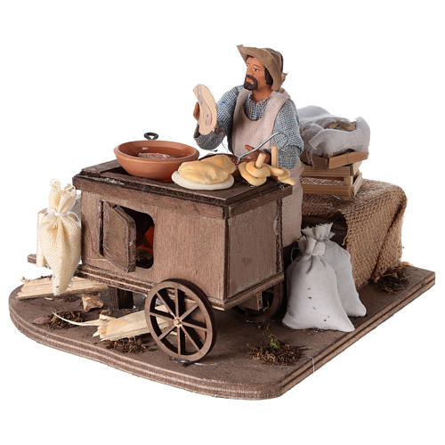 Krapfen Verkäufer 13cm bewegliche Krippenfigur 3