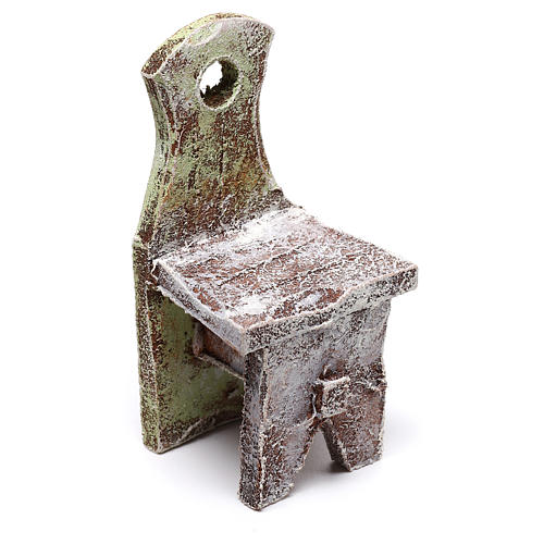 Cadeira miniatura 5x5x5 cm para presépio com figuras de 12 cm de altura média 2