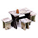 Bingo table and 4 stools of 5x5x5 cm, for 12 cm nativity s2