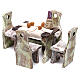 Table with 4 chairs for Nativity scene of 12 cm 10x5x5 cm s6