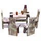 Tavolo con 4 sedie per presepe di 12 cm 10x5x5 cm  s5