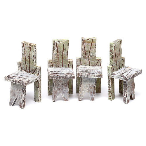 Miniature table with 4 chairs, for 12 cm 10x5x5 cm 3