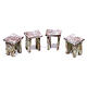 Table with cards and stools of 5x5x5 cm for Nativity scene of 12 cm s3