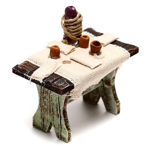 Miniature table with 4 chairs, for 10 cm nativity 5x5x5 cm 2