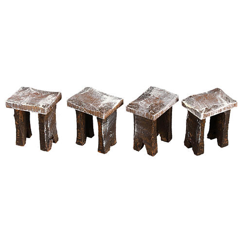Table with cards and stools of 5x5x5 cm for Nativity scene of 10 cm 4