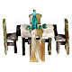 Set table with 4 chairs for Nativity scene of 10 cm 5x5x5 cm s1
