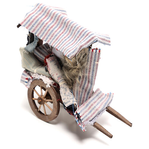 Wózek sprzedawcy dywanów 15x15x5 cm, szopka neapolitańska 14 cm 2