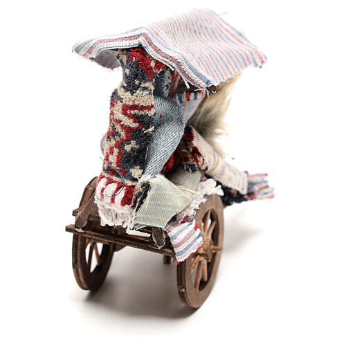 Wózek sprzedawcy dywanów 15x15x5 cm, szopka neapolitańska 14 cm 4
