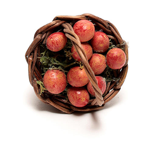 Cesta com maçãs para presépio napolitano com figuras de 12 cm de altura média 2