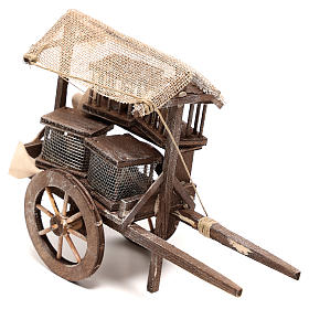 Carro venditore di gabbie 10x5x15 cm presepe napoletano 14 cm