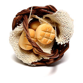 Korb mit Brot für 12cm neapolitanische Krippe