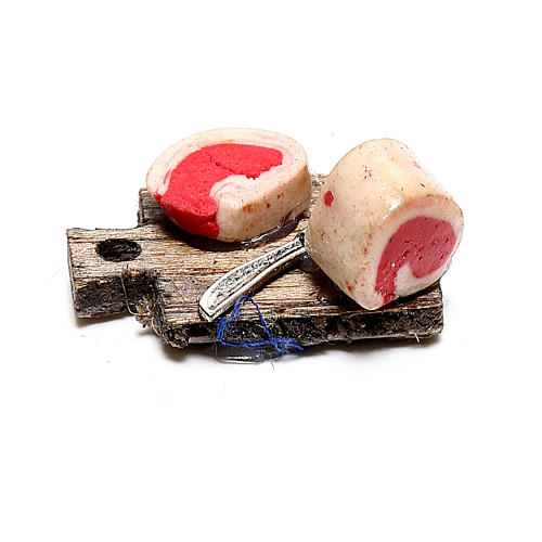 Tábua de corta com bacon para presépio napolitano com figuras de 12 cm de altura média 3