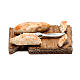 Tábua de corta com pão fatiado para presépio napolitano com figuras de 12 cm de altura média s1