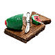 Holzbrett mit Wassermelone für 12cm neapolitanische Krippe s2