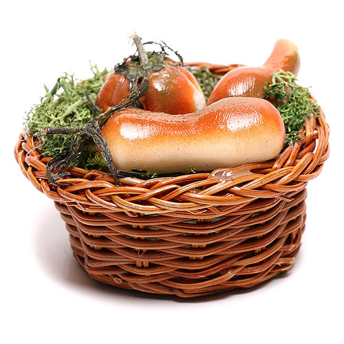 Round basket with pumpkin for Neapolitan Nativity scene of 24 cm 1