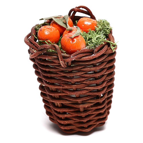 Long basket with oranges, for 24 cm Nepaolitan nativity 1