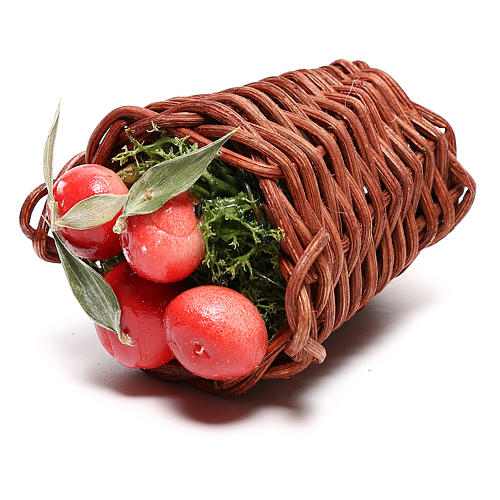 Long basket with apples, for 24 cm Neapolitan nativity 2