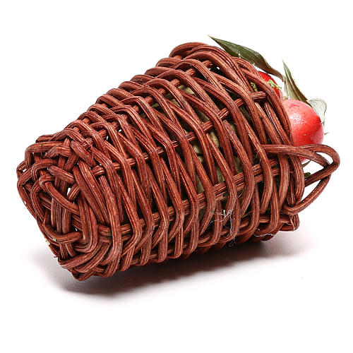 Long basket with apples, for 24 cm Neapolitan nativity 3