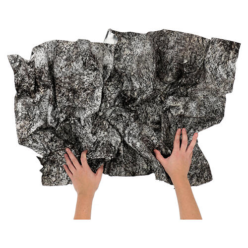 Modellierbares Papier für Krippe Felsen mit Schnee 120x60 cm 2