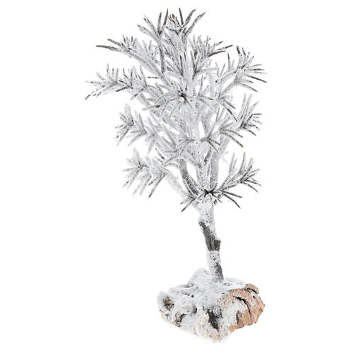 Árvore nevada 20x10x5 cm para bricolagem de presépio com figuras de 8 cm de altura média 2