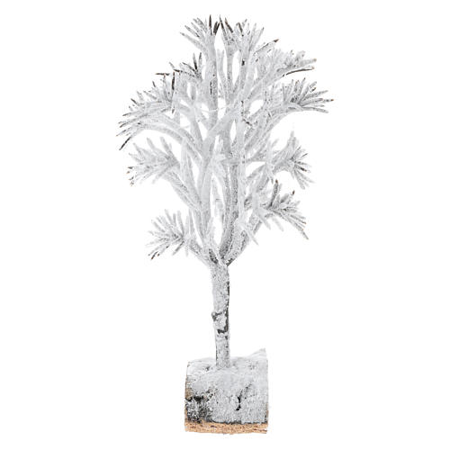 Árvore nevada 20x10x5 cm para bricolagem de presépio com figuras de 8 cm de altura média 4