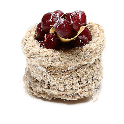 Chestnut basket for Nativity scene 10 cm 2