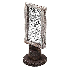Espelho rectangular com base para presépio com figuras de 10 cm de altura média