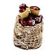 Chestnut basket with cones for Nativity scenes of 10 cm s2