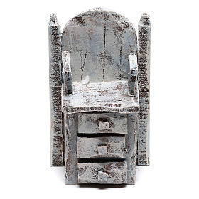 Cadeira madeira engraxate para bricolagem presépio com figuras de 10 cm de altura média