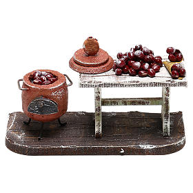 Scene with chestnut pot and table, 10 cm nativity