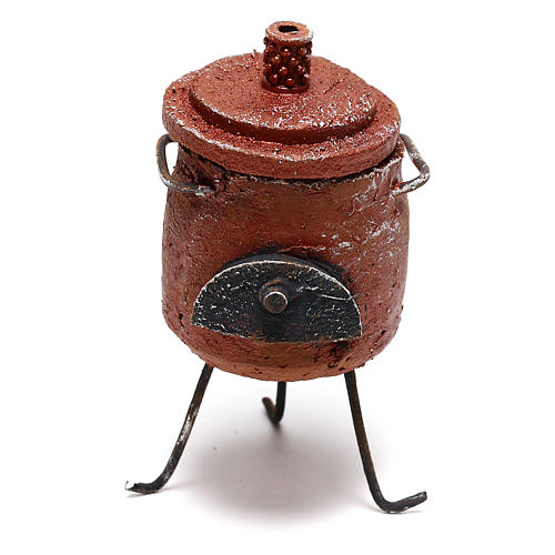 Chestnut pot and lid, 12 cm nativity 1