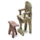 Chair and foot rest for barber, 12 cm nativity s2