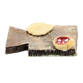 Neapolitan Nativity Scene: Cutting board with pizza and bread Nativity Scene 12 cm