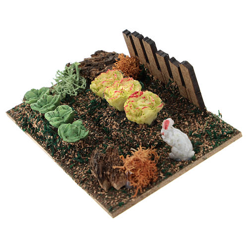 Garden with lettuce and rabbit resin for nativity 2
