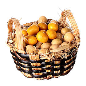 Korb, gefüllt mit Eiern, für DIY-Krippe, 3 cm