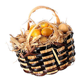 Korb, gefüllt mit Eiern, für DIY-Krippe, 3 cm