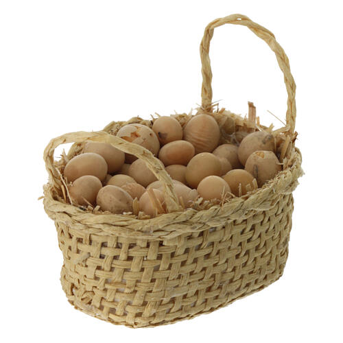 Korb, gefüllt mit Eiern, für DIY-Krippe, 3 cm 2