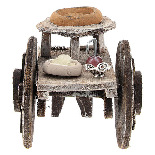 Barber cart with tools, 10 cm nativity 1