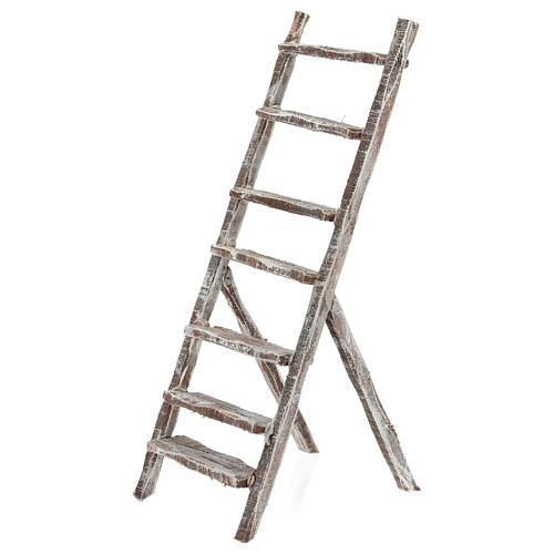 Weinfass mit Treppe und Traubenschneider für eine 12 cm Krippe 4