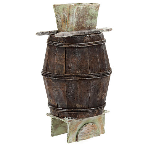 Barrel with ladder and grape press, 12 cm nativity 3
