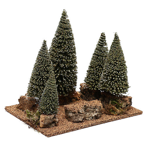 Pine forest for 6 cm nordic style Natvity scene 3