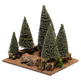Pine wood in nordic style for 6 cm Nativity Scene