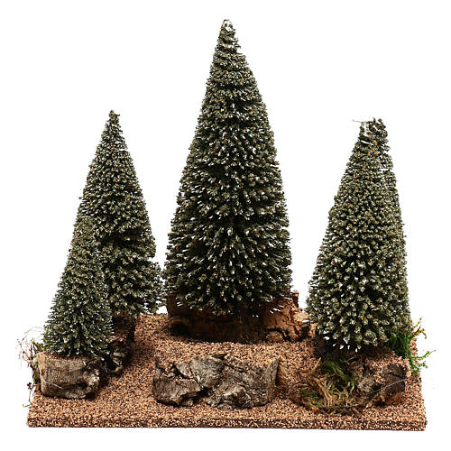 Pine wood in nordic style for 6 cm Nativity Scene 1