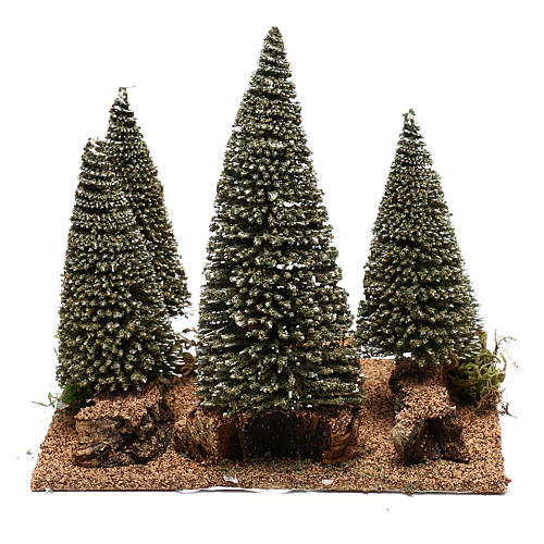 Pine wood in nordic style for 6 cm Nativity Scene 4