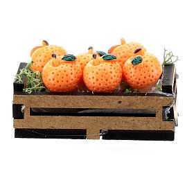 Skrzynka drewniana z pomarańczami, do szopki 10-16 cm